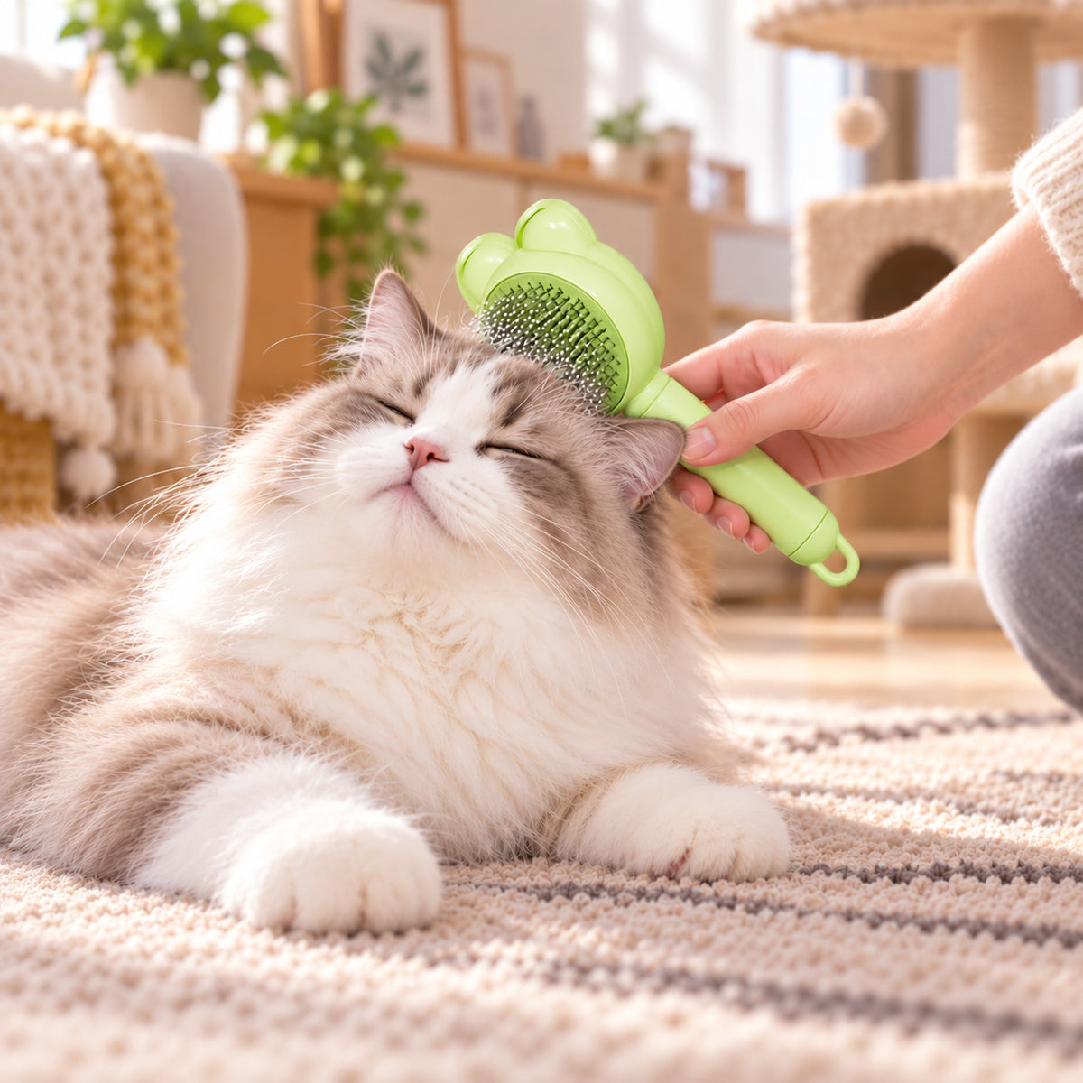 Green Cat Ear Comb Pet Grooming Tool
