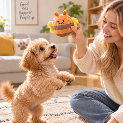 Bee Squeaky Plush Pet Toy.