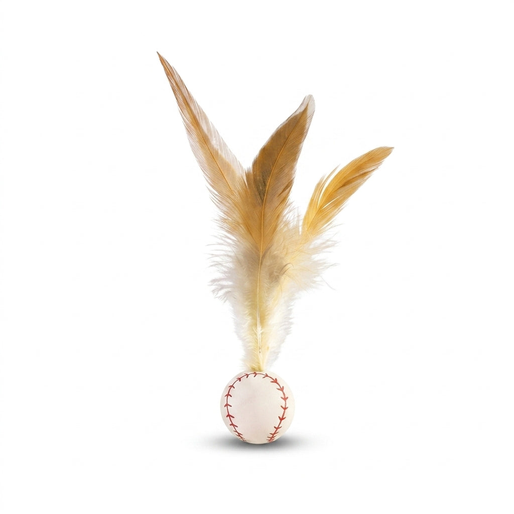 Cat Baseball Feather Shuttlecock Toy