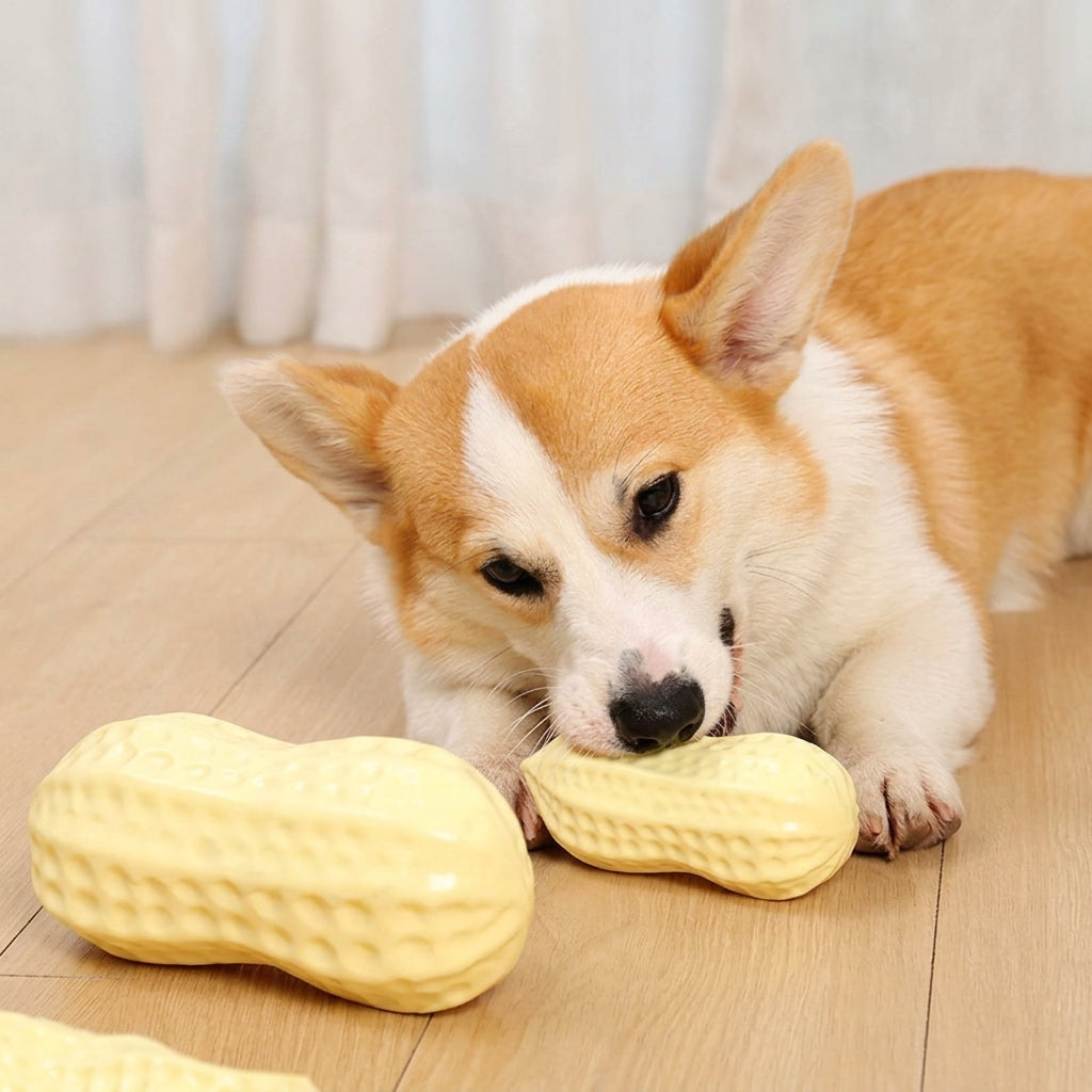 Milk Flavor Squeaky Peanut Pet Chew Toy